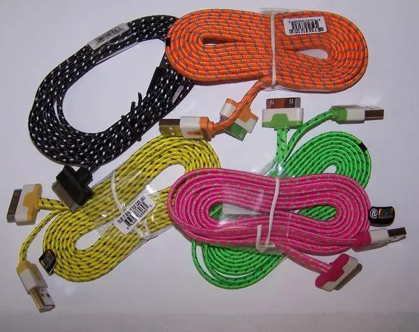 Iphone 4 / Ipad  Braidedd Cloth Phone Cable Charging Cords 6 Foot 1