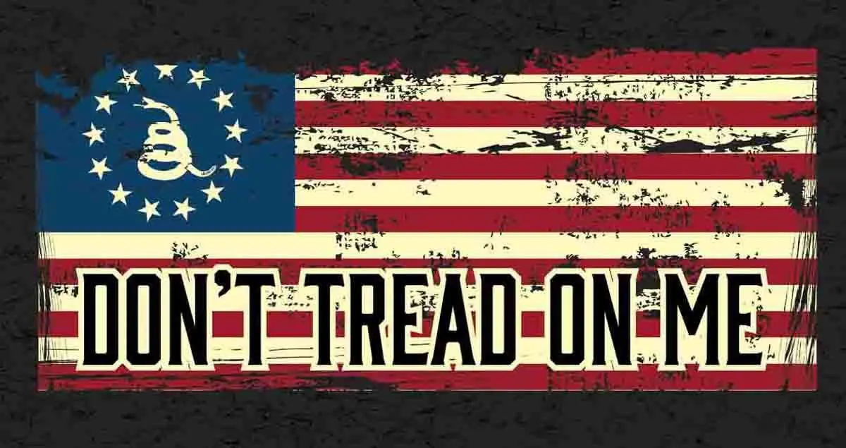 Dont Tread On Me Vintage American Flag Metal License Plate 1