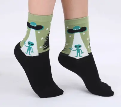 Alien Abduction Unisex Crew Socks (Sold By The Pair) 1
