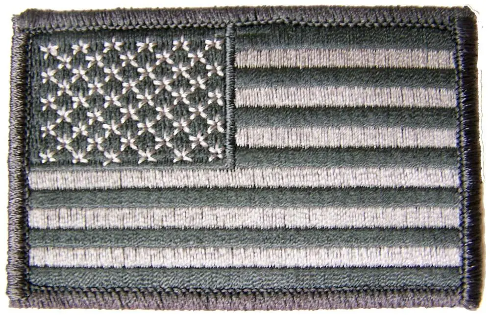 American Flag Urban Grey Left Arm 3 Inch Embroidered Patch 1