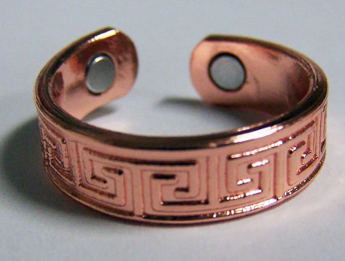 Pure Heavy Copper Style # Aztec Magnetic Ring 1