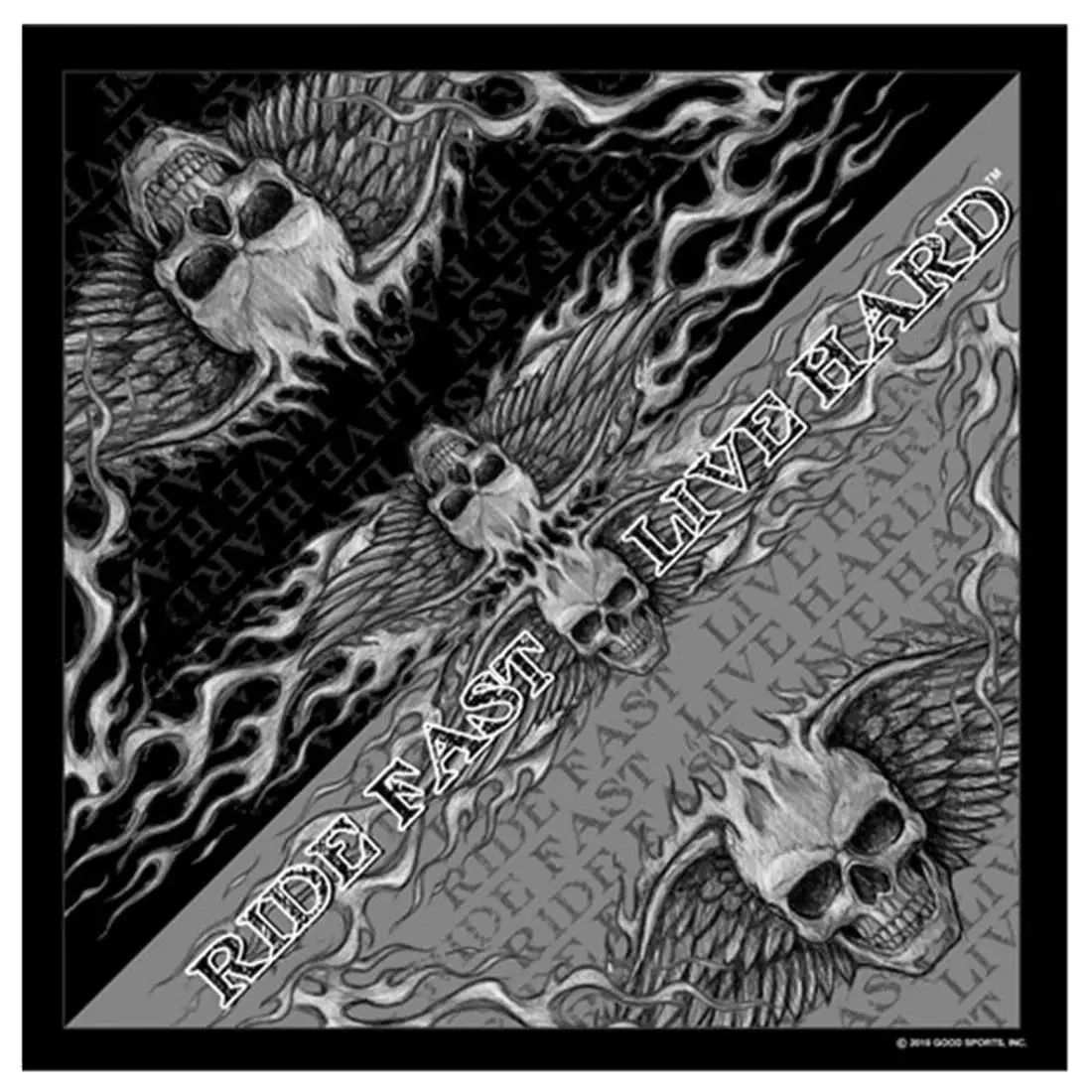 Deluxe Bad Scratch Skull Wings Bandanna (Sold By The Piece Or Dozen) 1