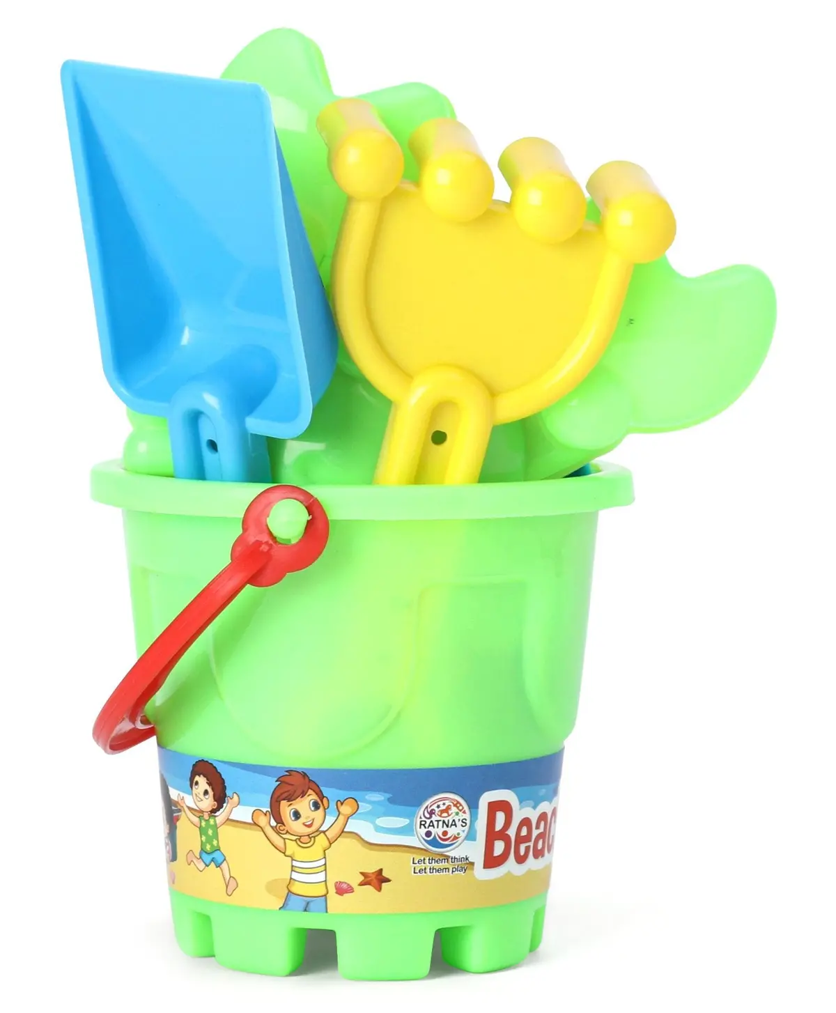 Ratna's Beach Fun Senior Play Set For Kids/Toddlers Sand Beach Toys Set - Pack Includes 1 Bucket, 4 Big Scoops, 2 Moulds 7 Pcs Color May Vary 2