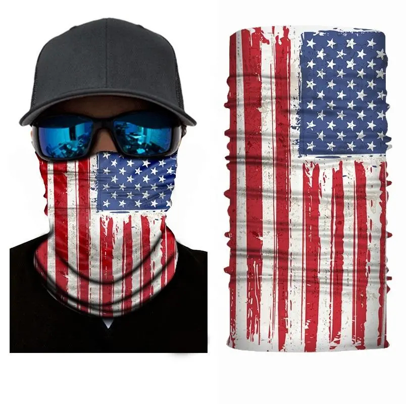 American Flag Face Multi Function Seamless Banana Wrap ( Sold By The Piece Or Dozen ) 1