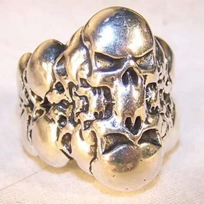 Reflection Skulls Biker Ring 1