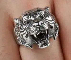 Roaring Tiger Head Metal Biker Ring (Sold By The Piece) 1