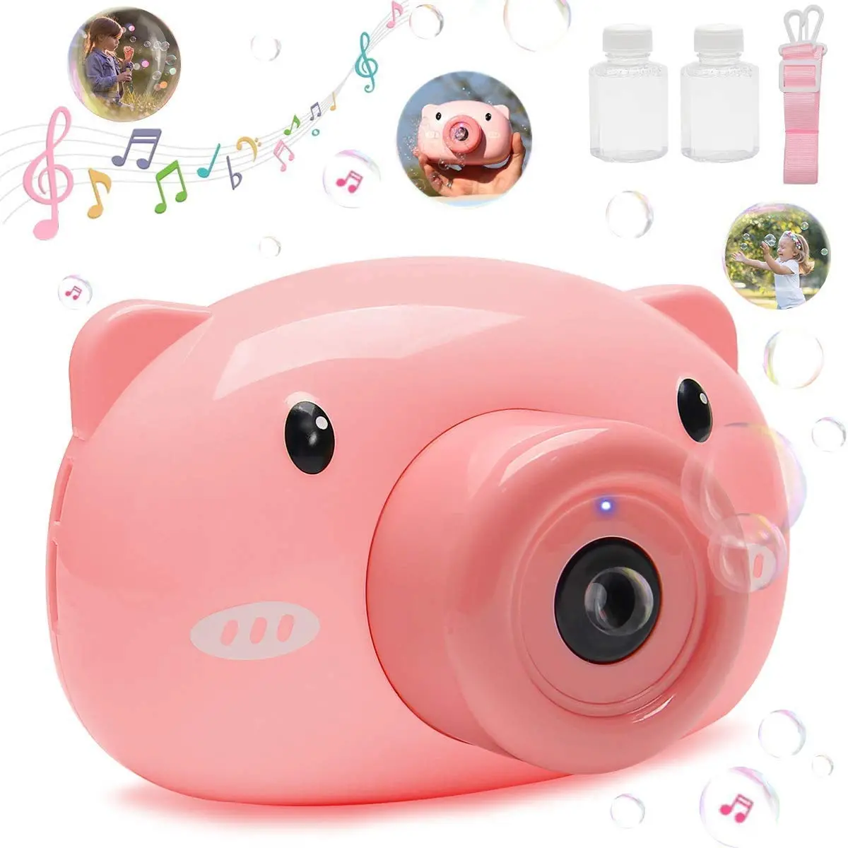 Toyzone Bubble Machine Camera, Portable Bubble Maker For Kids Bubble Blower Machine With 2 Bubble Solutions Bubble Blower Toy For Childs, Girls, Boyspink 1