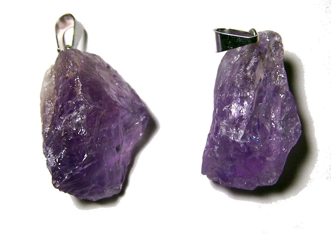Amethyst Rough Natural Mineral Stone Pendant 1