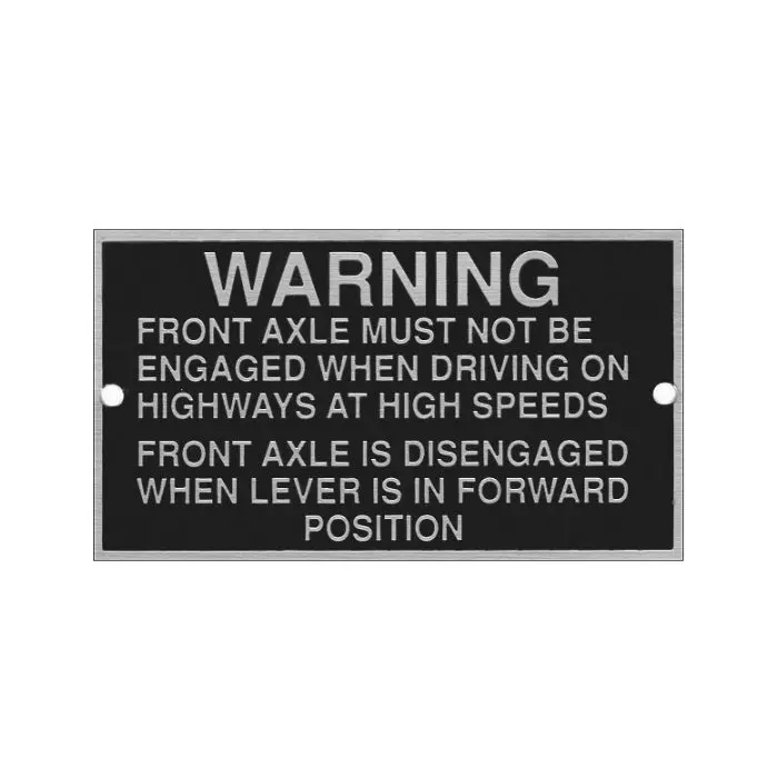 New Data Plate #15 - Power Wagon Front Axle Warning 1