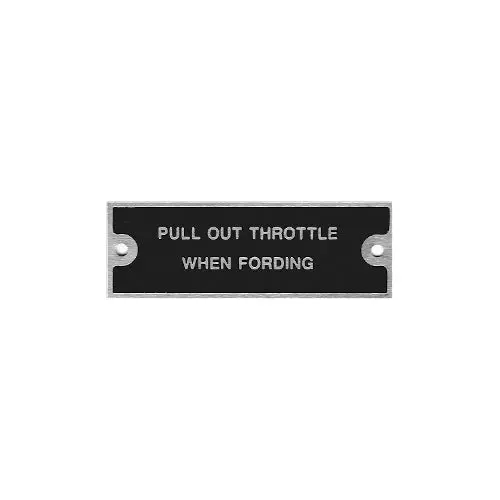 New Data Plate #20 - M37/M43 Fording Throttle 1