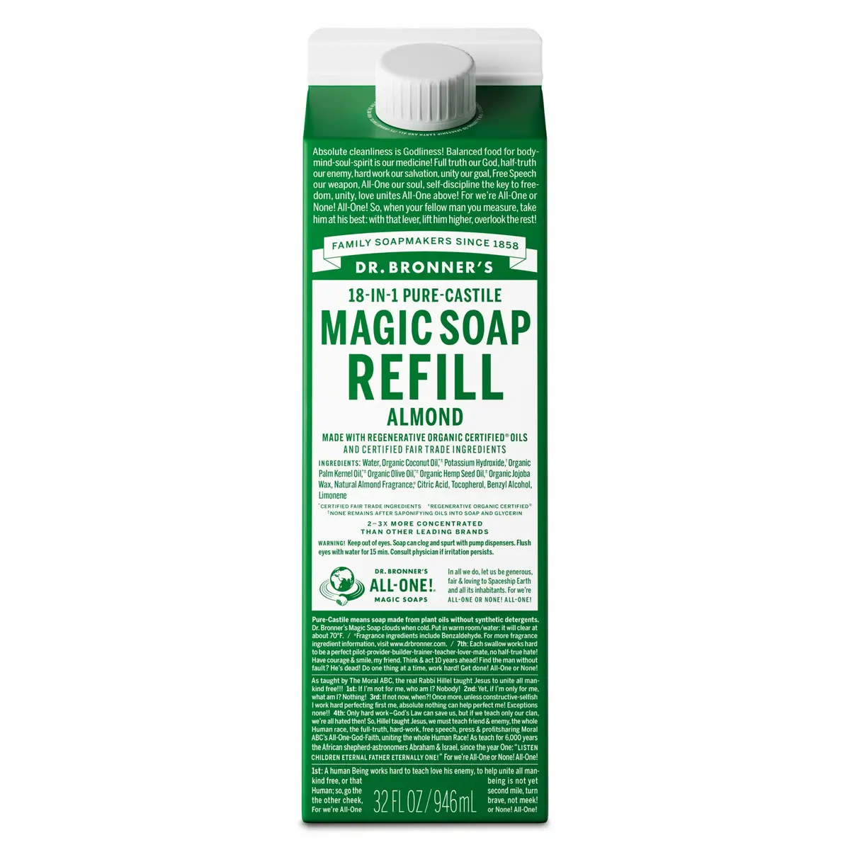 Almond - Pure-Castile Magic Soap Refill 1