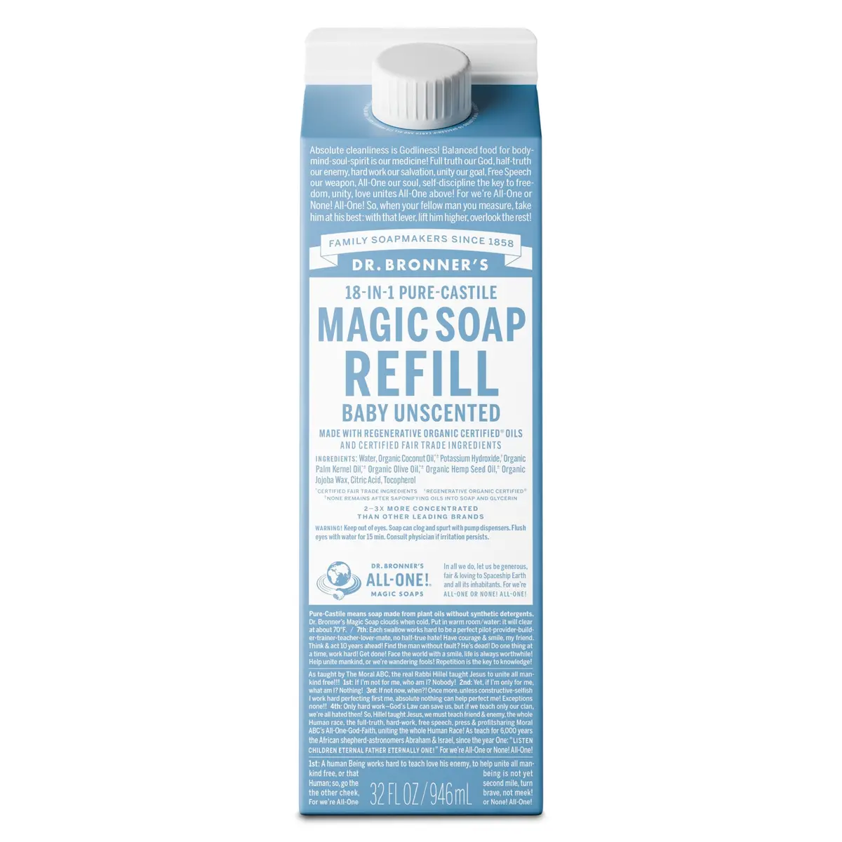 Unscented - Pure-Castile Magic Soap Refill 1
