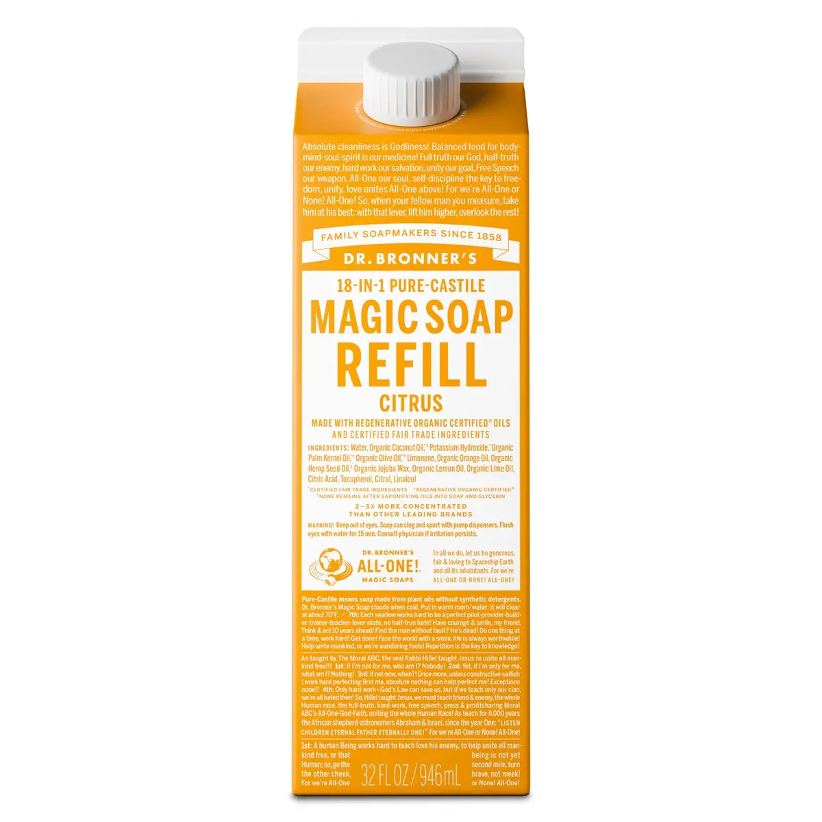 Citrus - Pure-Castile Magic Soap Refill 1