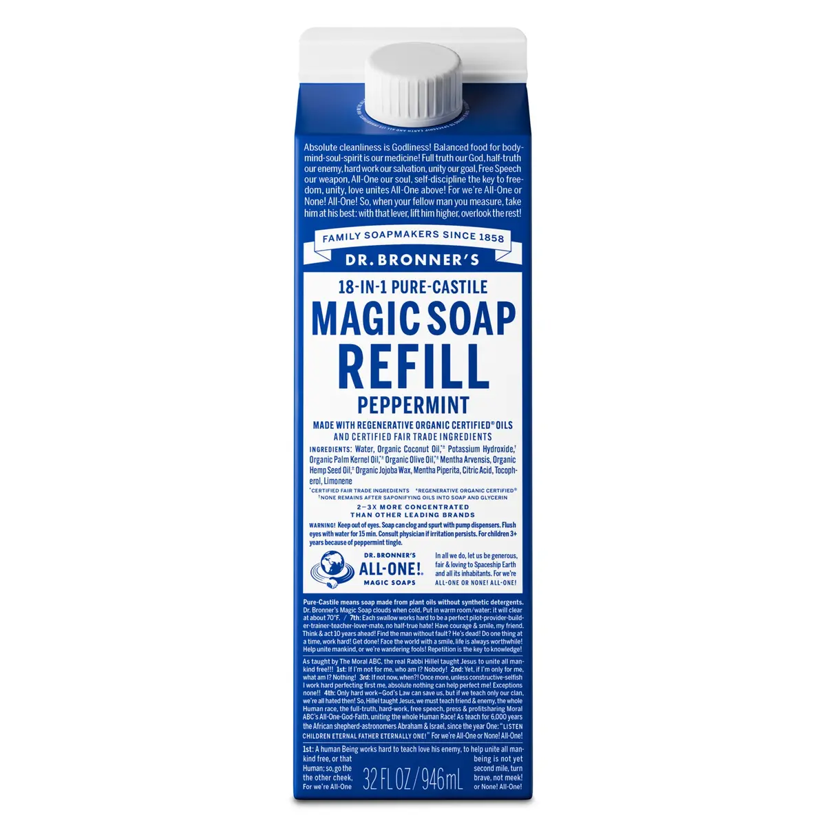 Peppermint - Pure-Castile Magic Soap Refill 1