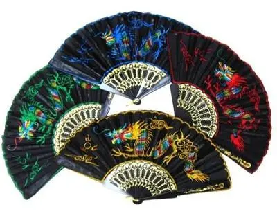 Silk Embroidered  Peacock  Hand Fans 1