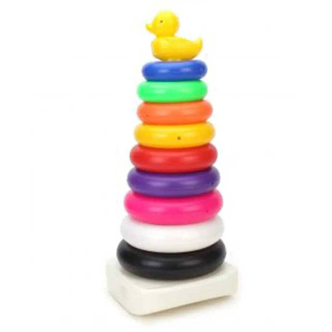 Ratna's Duck Stacking Ring For Kids - Stack A Ring , Multicolour Stacking & Sorting Toy With 9 Colourful Rings , Helps To Kids Recognize, Grasp, Shake And Stack , Preschoolers Toys 24 Months+ 1