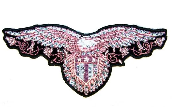 Rhinestone Eagle Embroidered Patch 1
