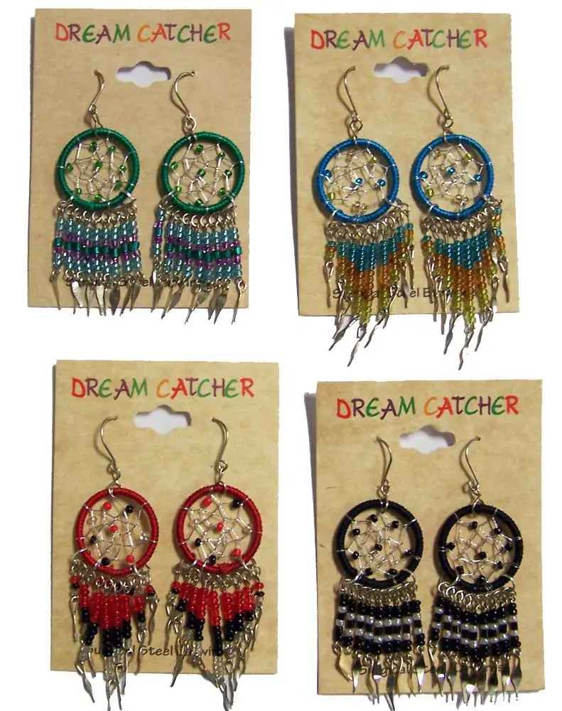 Dream Catcher Dangle Seed Bead Earings 1