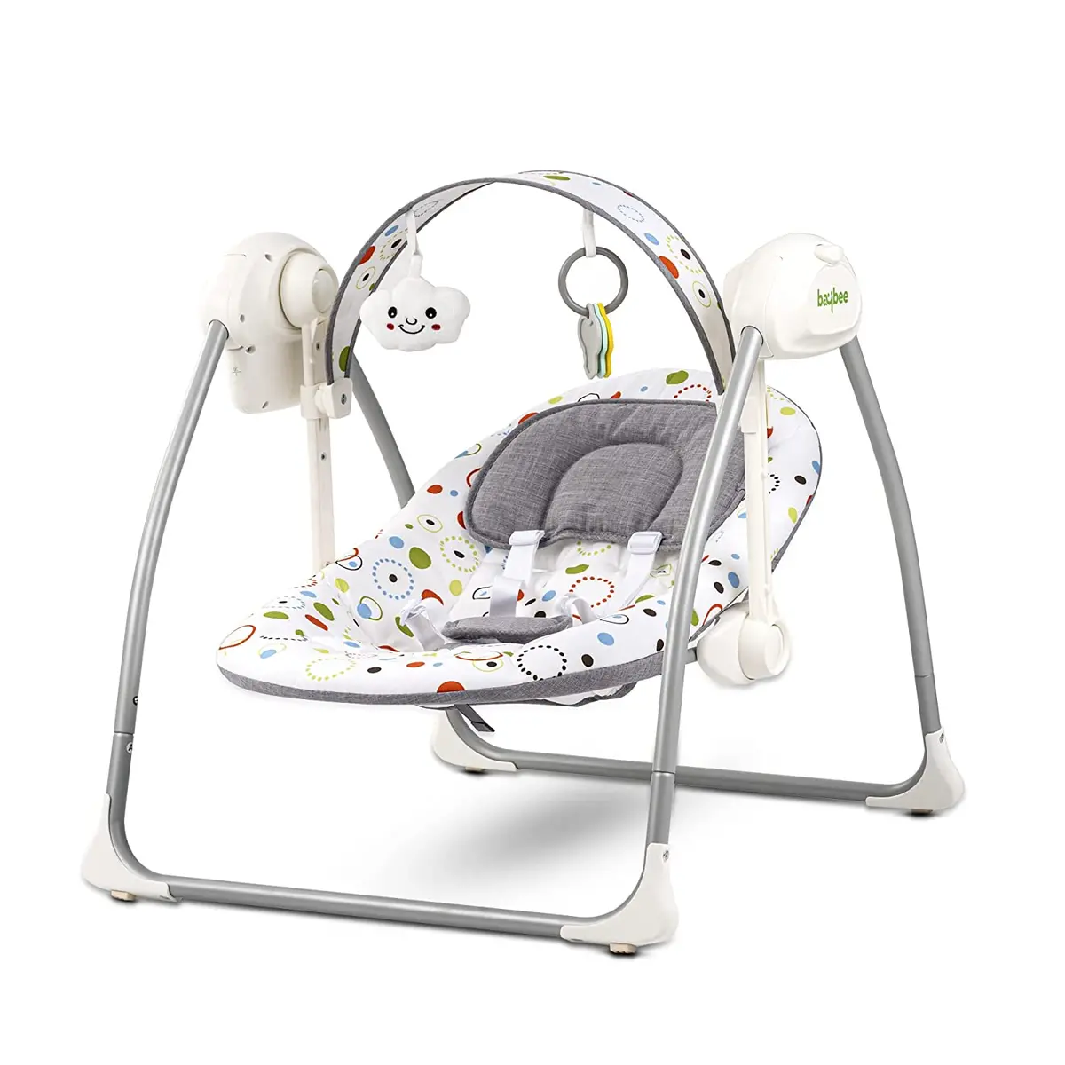 Elora Automatic Electric Baby Swing Cradle With Multi-Functional Remote Control & Removable Baby Toys With 3 Point Safety Belt Portable & Foldable Swing For Kids 1