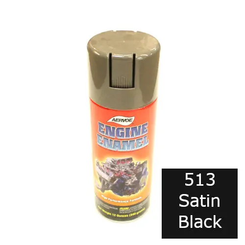 High Performance Engine Enamel 12 Oz Spray Paint Can - Satin Black - #513 1