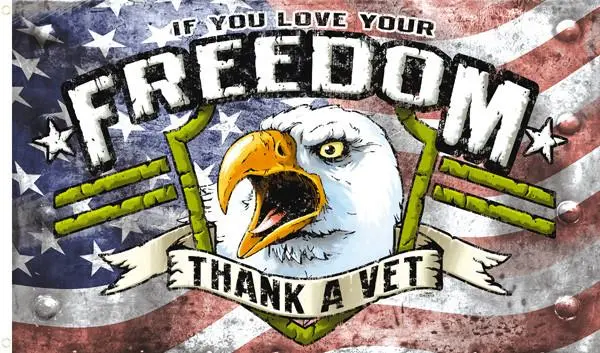 Freedom Thank A Vet Deluxe (3Ft X 5Ft) Flag 1