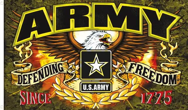 Army Defending Freedom Deluxe (3Ft X 5Ft) Flag 1