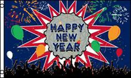 Happy New Years Party Ball (3Ft X 5Ft) Flag 1
