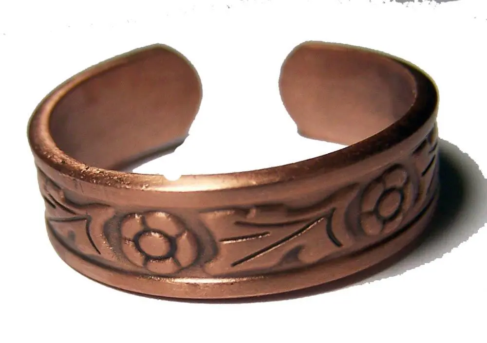 Pure Heavy Copper Style # J Flower Ring 1