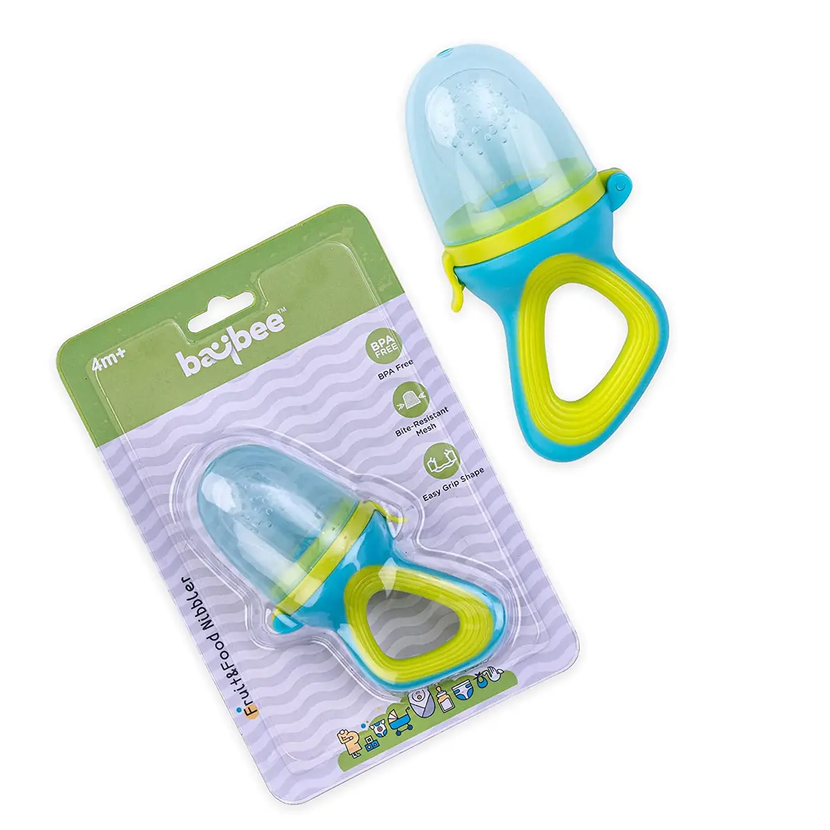 Premium Baby Food And Fruit Nibbler Organic/Fresh Silicone Food Feeder For Baby Newborn 3 To 24 Months, Baby Grip Feeder To Push Food Oval 1