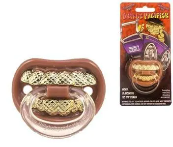 Gold Grillz Teeth  Billy Bob Toddler Pacifier 1