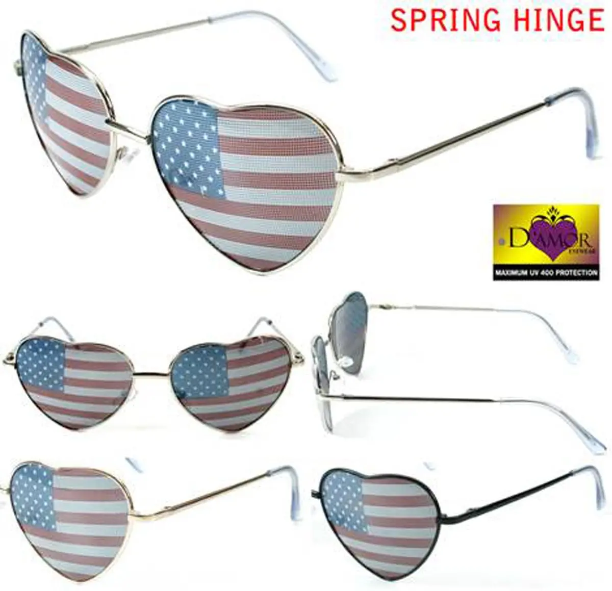Heart Shaped American Flag Women Sunglasses 1