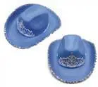 Velvet Blue Bowboy Hat With Tiara 1