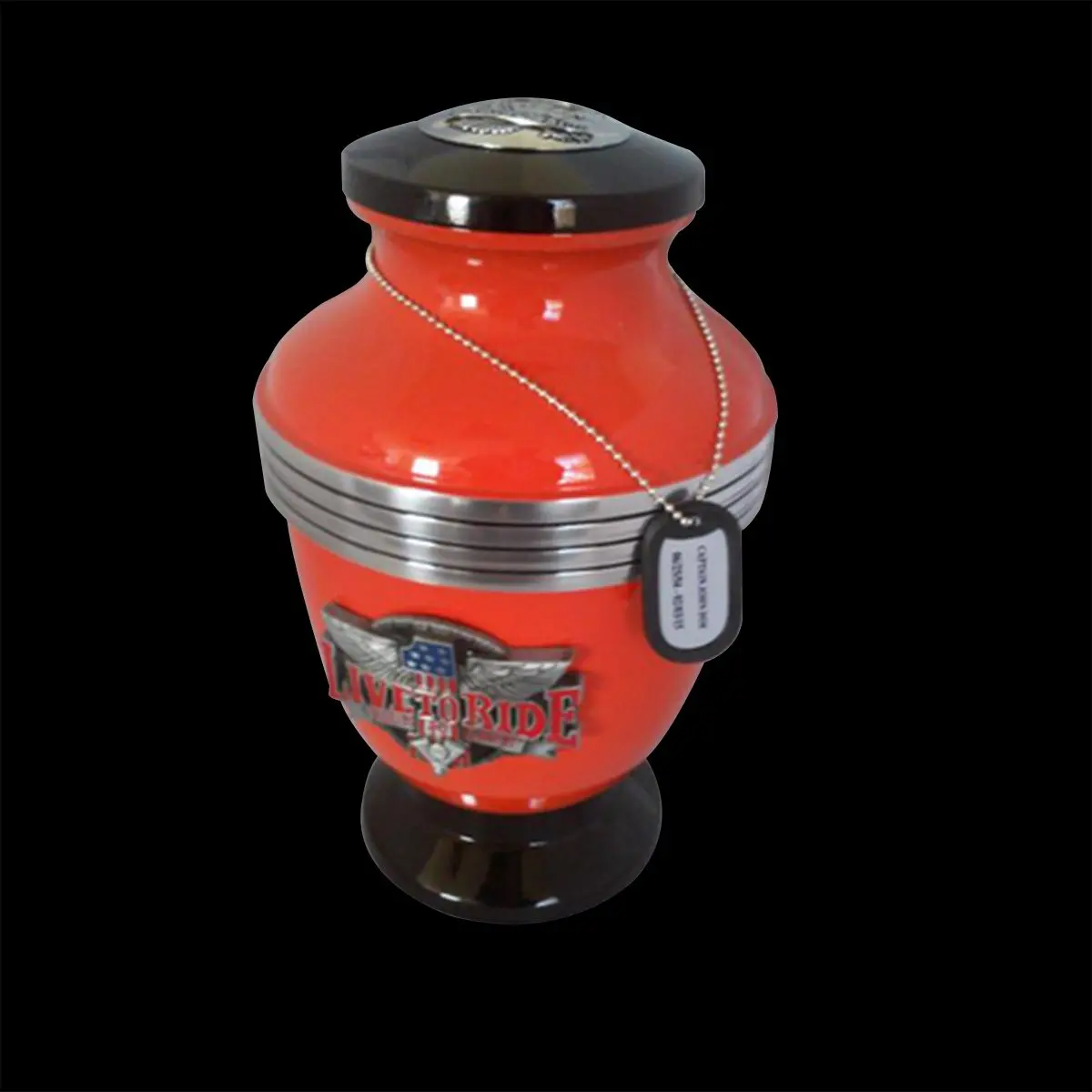 Biker Cremation Urn—Orange 1