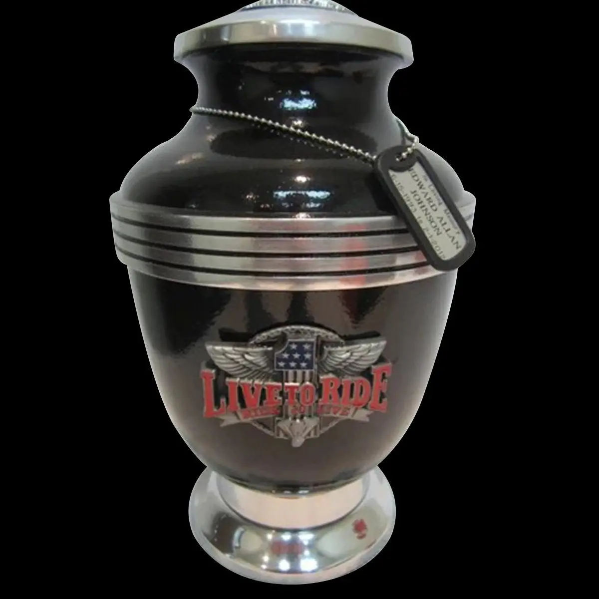 Biker Cremation Urn—Black 1