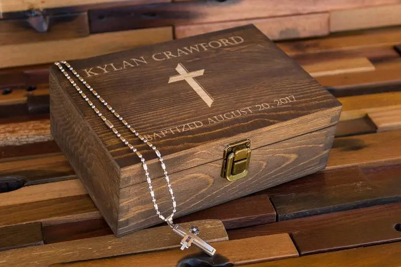 Boy First Communion Gift Memory Box, Cute Gift Idea For 1St Communion Or Confirmation, Girl Gift Idea, Personalized Wood Keepsake 2