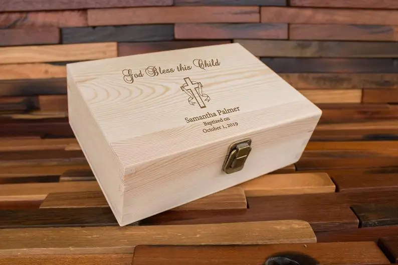Boy First Communion Gift Memory Box, Cute Gift Idea For 1St Communion Or Confirmation, Girl Gift Idea, Personalized Wood Keepsake 1