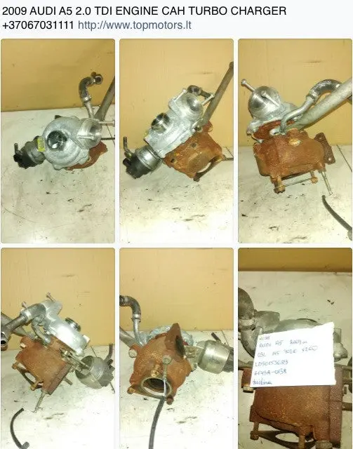 2009 Audi A5 2.0 Tdi Engine Cah Turbo Charger 03L145702e 1