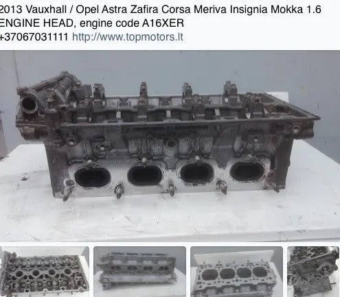 2013 Vauxhall / Opel Astra Zafira Corsa Meriva Insignia Mokka 1.6 Petrol Engine Head, Engine Code A16xer 1