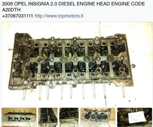 2009 Opel Vauxhall Insignia Engine Head Engine Code A20dth 1