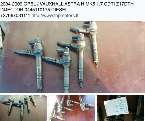 2004-2009 Opel / Vauxhall Astra H Mk5 1.7 Cdti Z17dth Injector 0445110175 Diesel 1