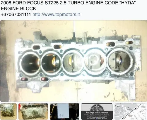 2008 Ford Focus St 225 2.5 Turbo Engine Code "Hyda" Engine Block 1