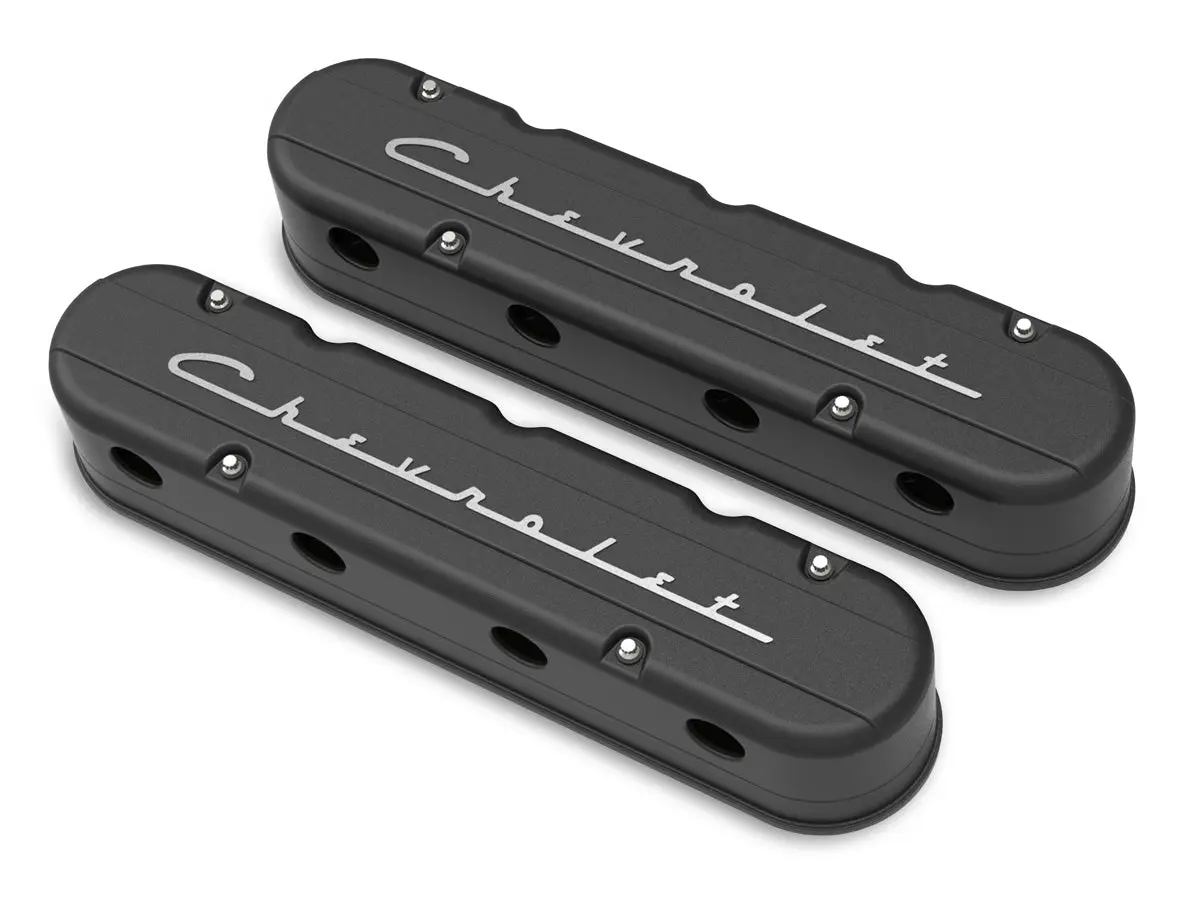 Holley 2-Piece “Chevrolet” Script Ls Valve Covers 1