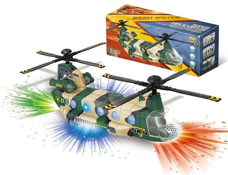 Light Up Bump & Go Military Chinook Helicopter (Sold By The Piece) 1