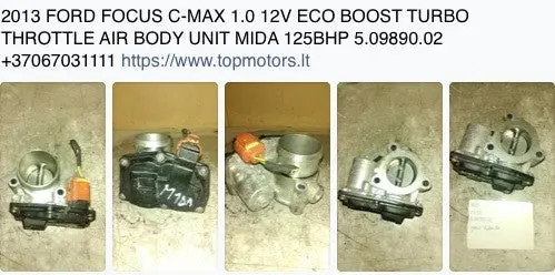 2013 Ford Focus C-Max 1.0 12V Eco Boost Turbo Throttle Air Body Unit Mida 125Bhp 5.09890.02 1