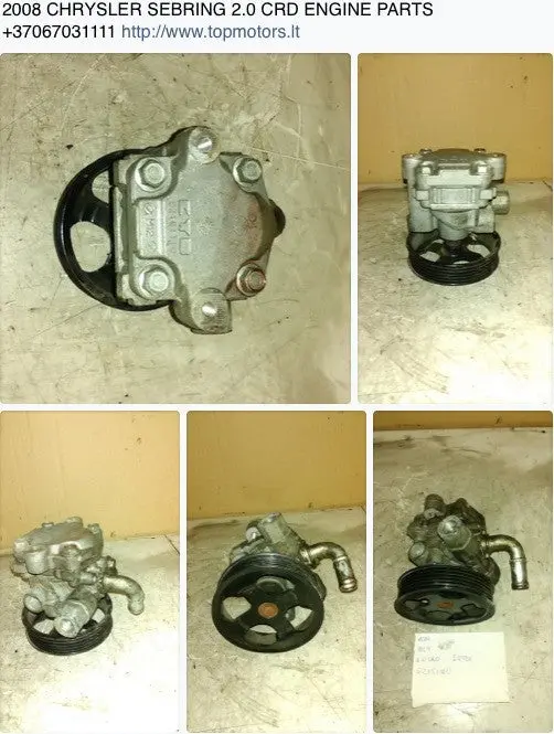 2008 Chrysler Sebring 2.0 Crd Engine Bly Power Steering Pump 1
