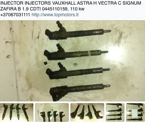 Injector Injectors Vauxhall Astra H Vectra C Signum Zafira B 1.9 Cdti 0445110159 1