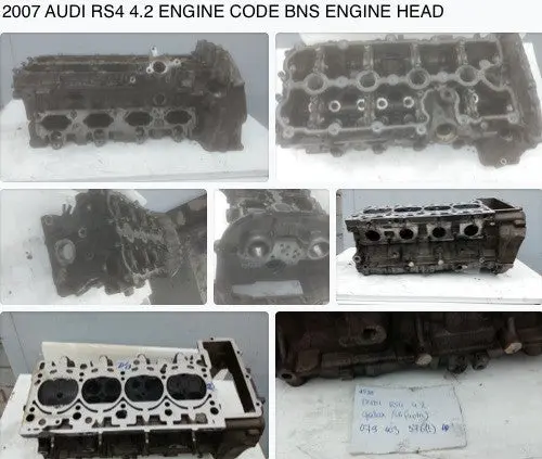 2007 Audi Rs4 4.2 32V Engine Code Bns Cylinder Head 1