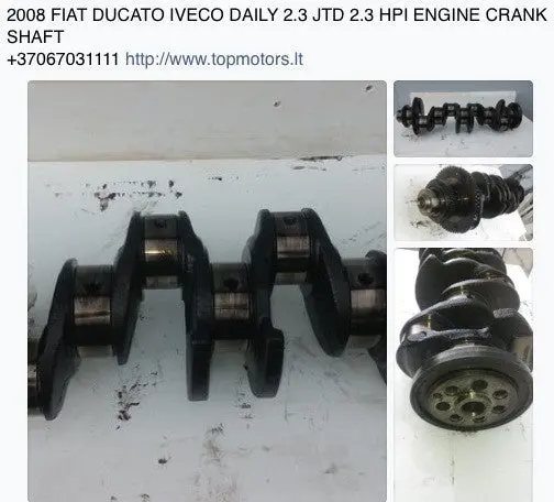 2008 Fiat Ducato 2.3 Jtd Iveco Daily 2.3 Hpi Engine Crank Shaft 1