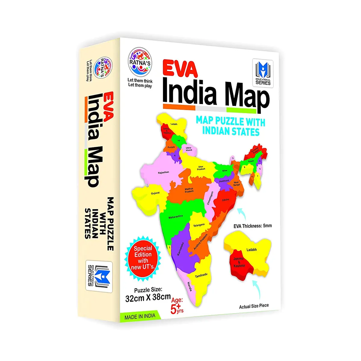 Ratna's Educational Jigsaw Puzzle Range For Kids (Eva India Map) 1