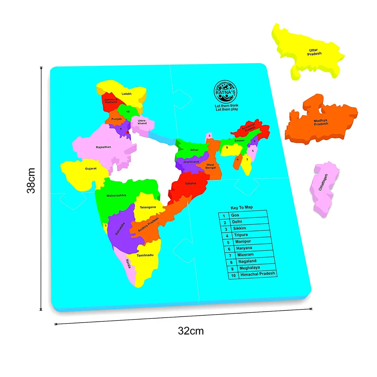 Ratna's Educational Jigsaw Puzzle Range For Kids (Eva India Map) 2